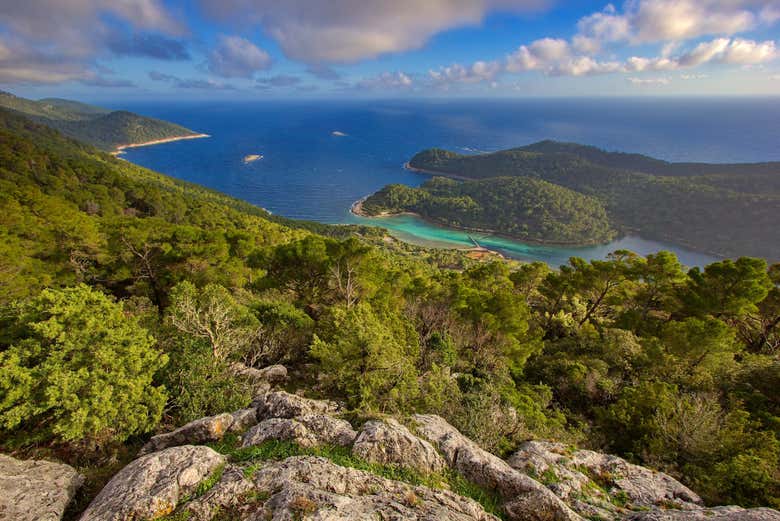 Preciosa panorámica del Parque Nacional Mljet
